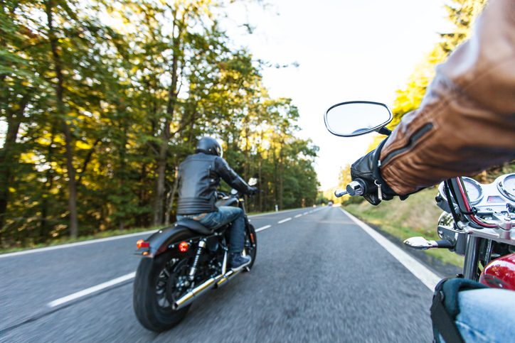 riding a motorcycle